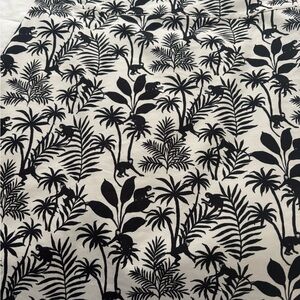 Talbots Black and White Mini Skirt with Tropical Monkey Print